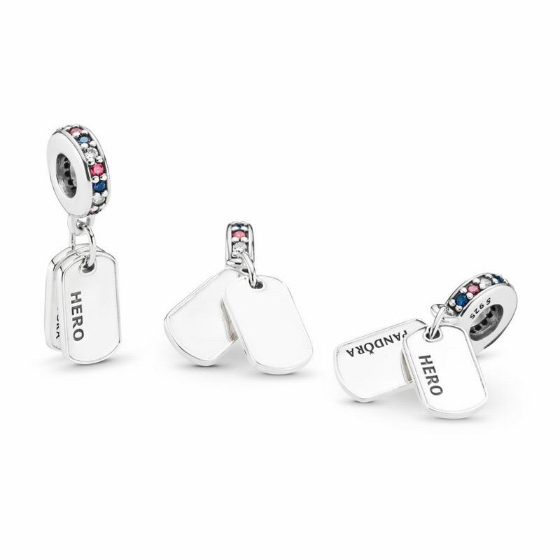 Pandora Hero Dog Tag Dangle Charm Silver Egypt TH0859763